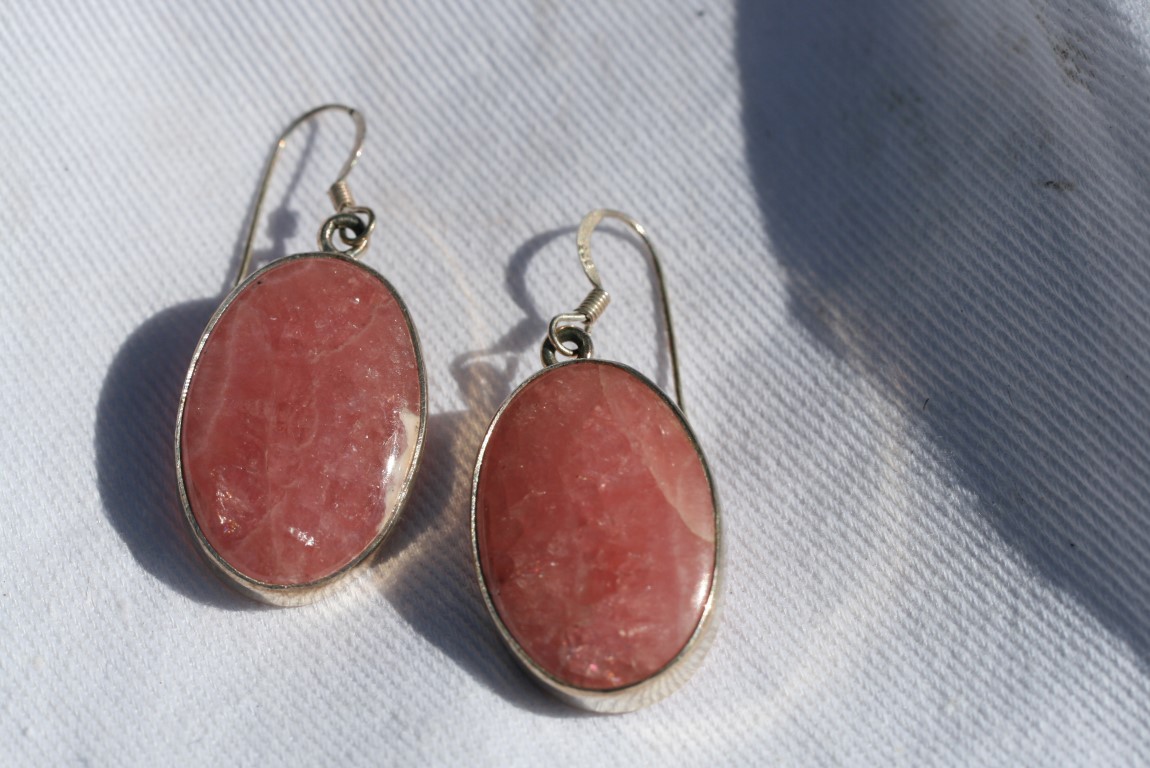 Rhodochrosite Earrings Emotional Healing 5047